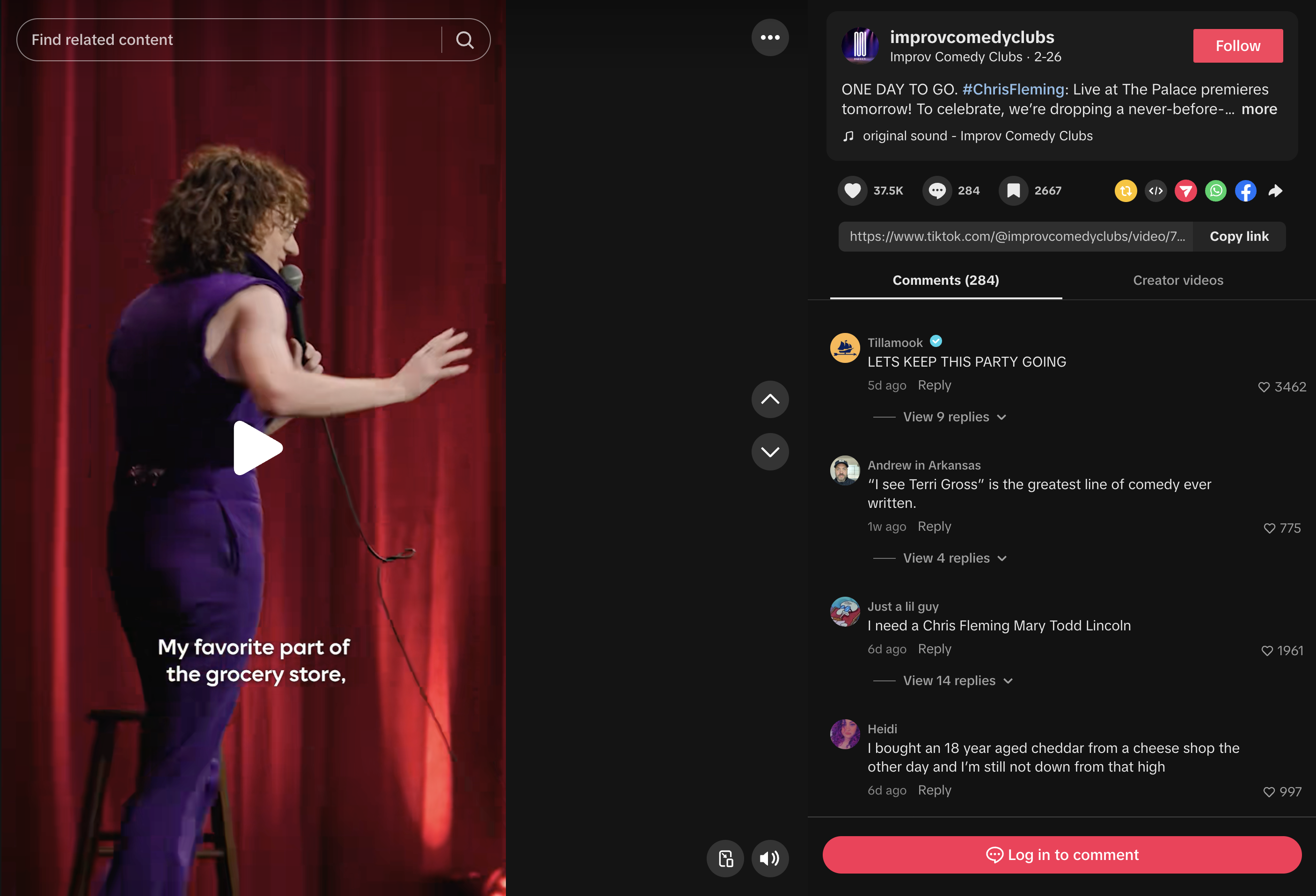 Improv Comedy Clubs - Tik Tok Post